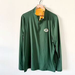 Antigua NFL Green Packers Quarter Zip Long Sleeve Athletic Shirt in Green Size L